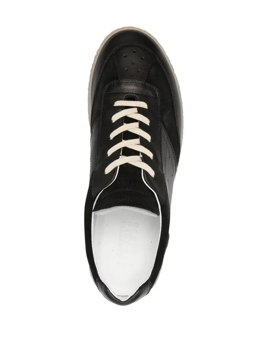 Mm6 Maison Margiela Lace-Up Leather Sneakers Grazuv Mart