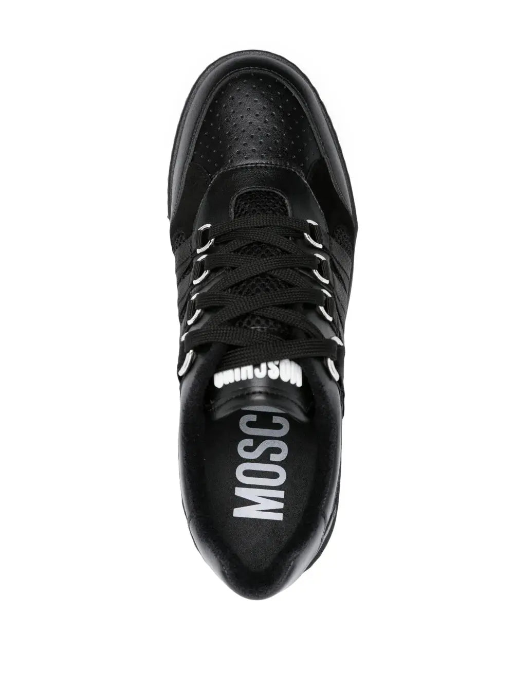 Moschino Lace-Detailed Panelled Sneakers Grazuv Mart