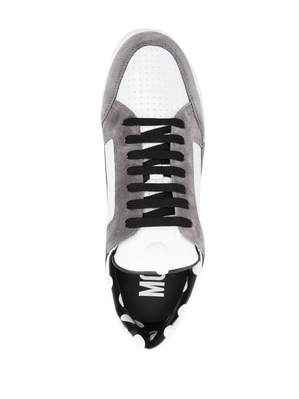 Moschino Panelled Leather Sneakers Grazuv Mart