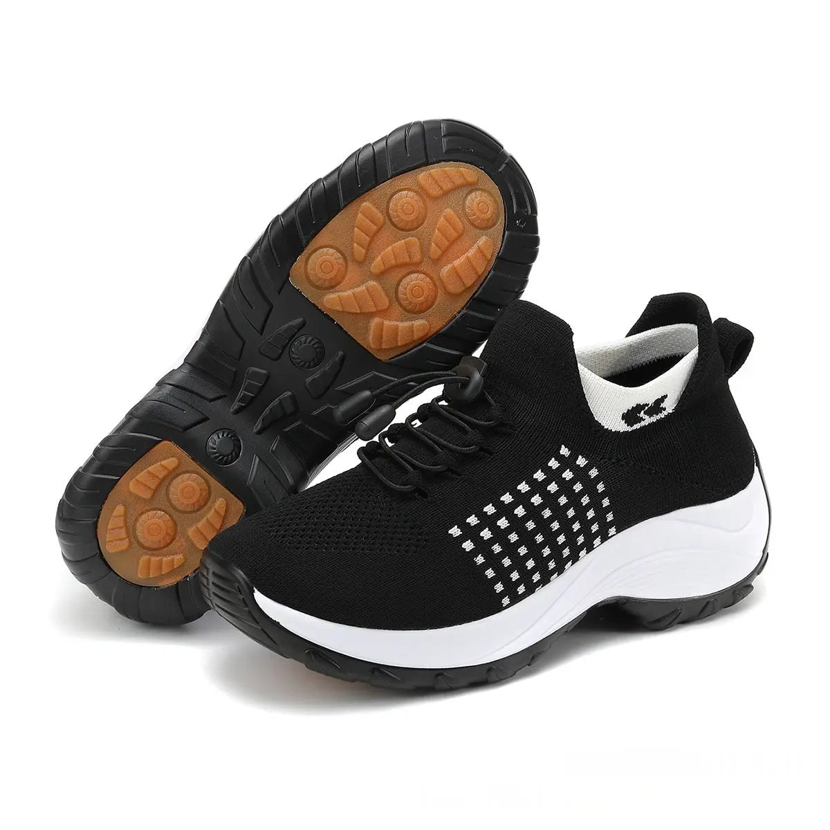 Casual Women's Flyknit Shoes With A Round Toe.