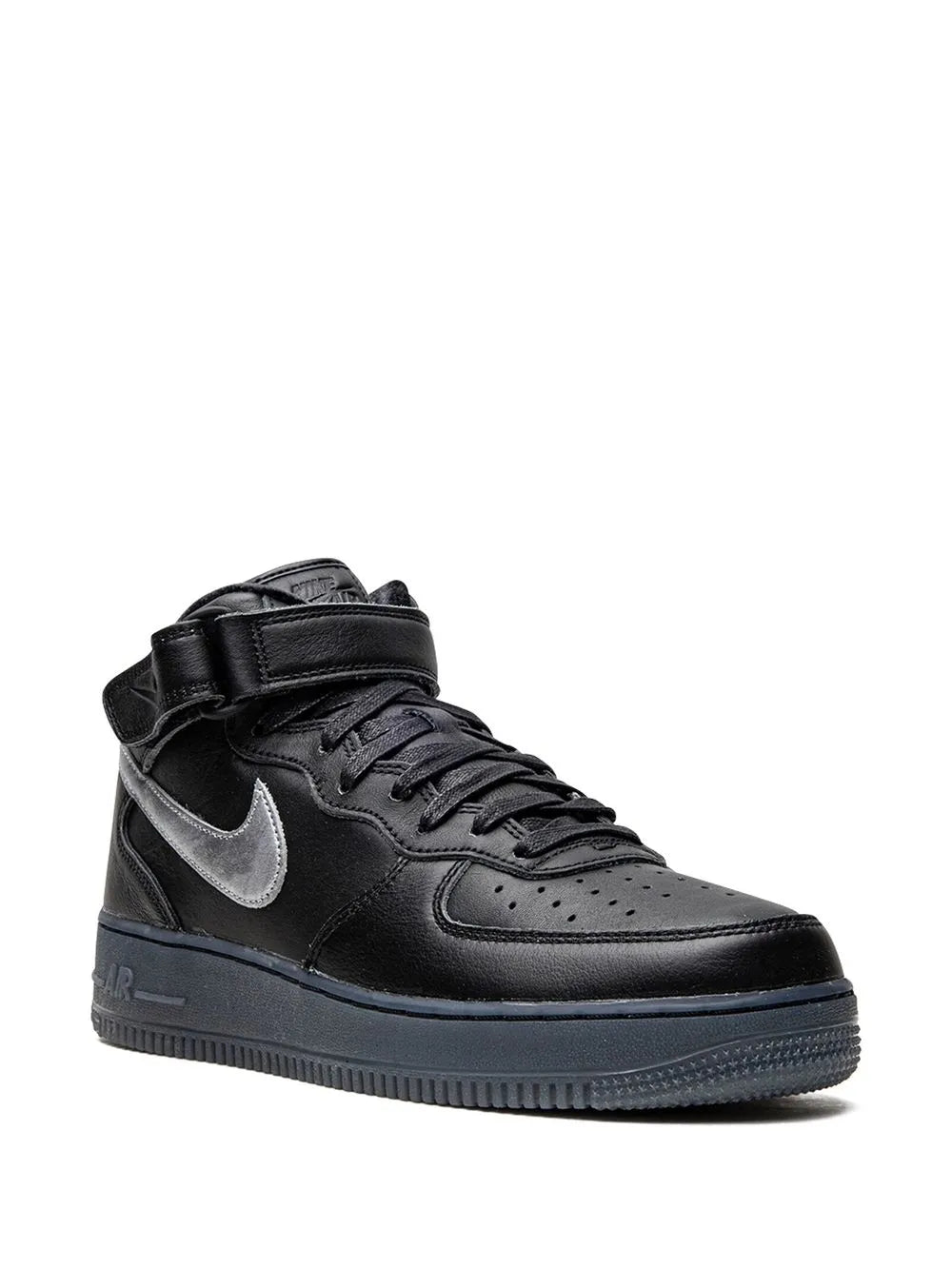 Nike Air Force 1 Mid Black/Metallic Silver Sneakers Grazuv Mart