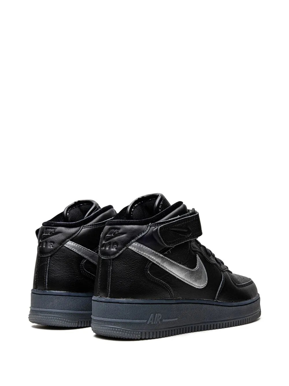 Nike Air Force 1 Mid Black/Metallic Silver Sneakers Grazuv Mart