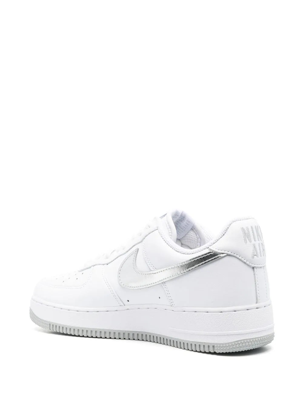Nike Air Force 1 Low Silver Swoosh Sneakers.