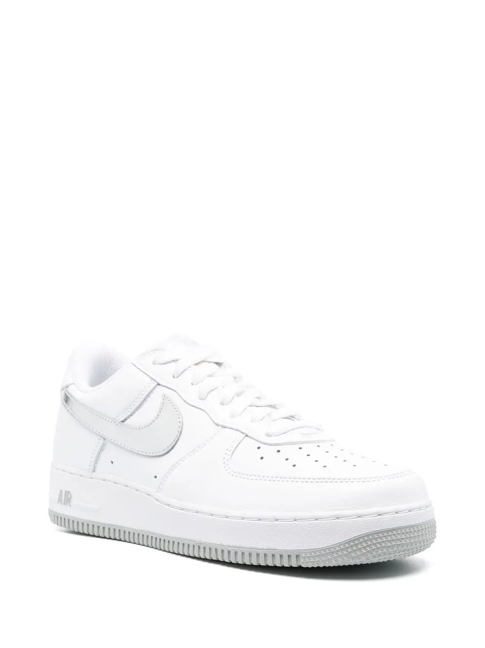 Nike Air Force 1 Low Silver Swoosh Sneakers.