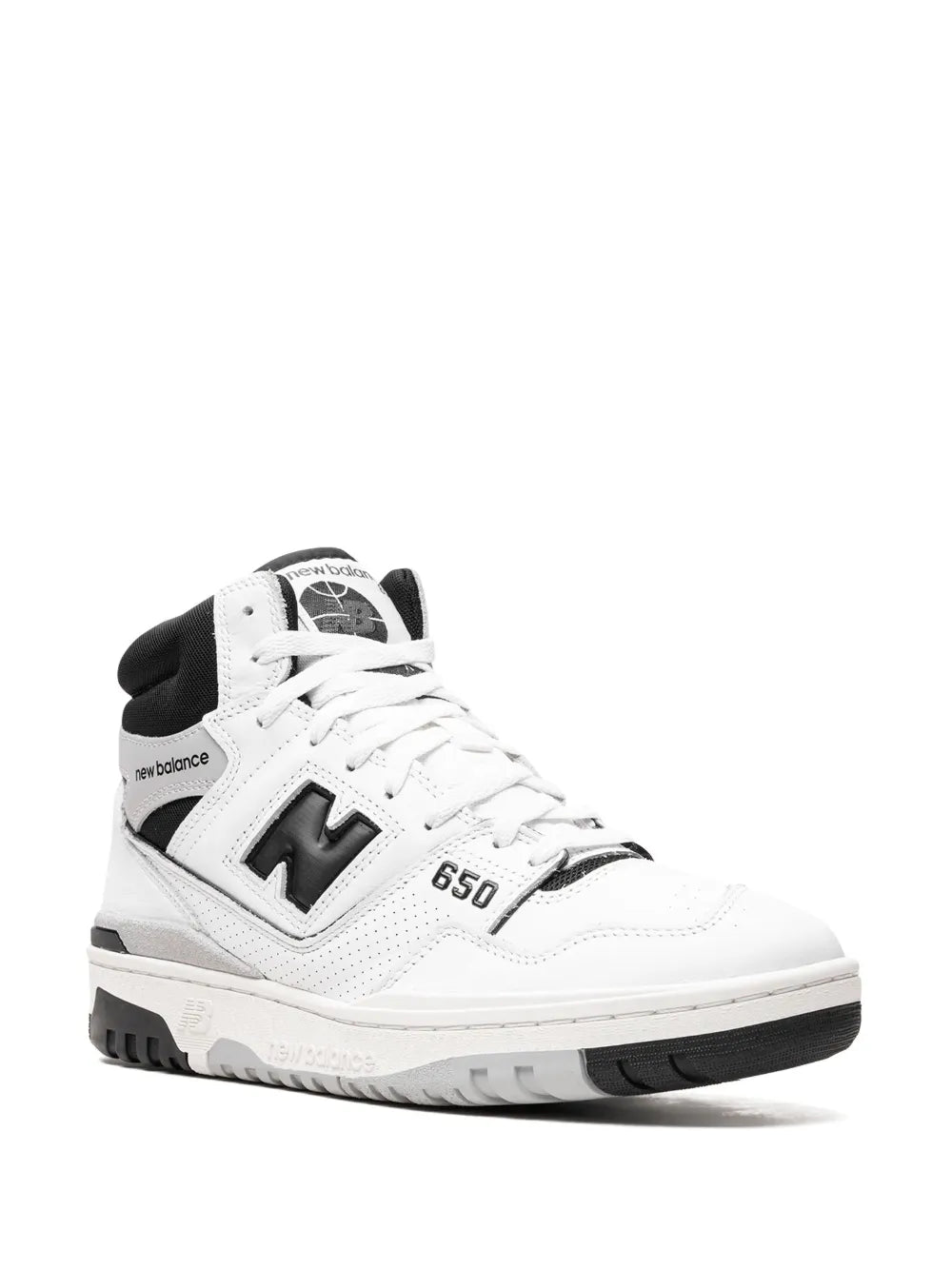 New Balance 650 White/Black High-Top Sneakers Grazuv Mart