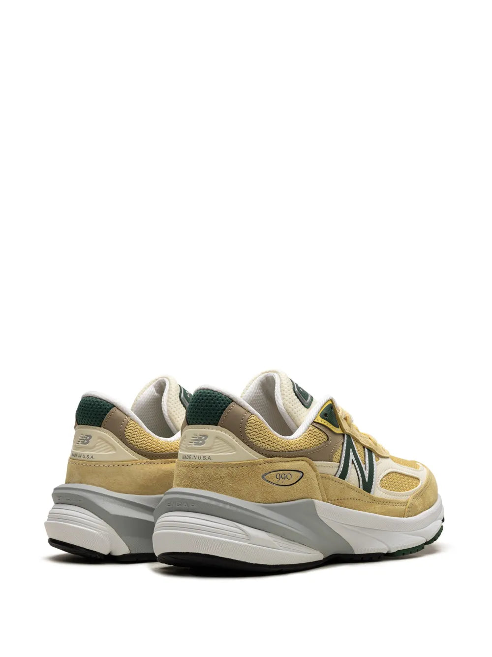New Balance 990 Pale Yellow/Forest Green Sneakers Grazuv Mart