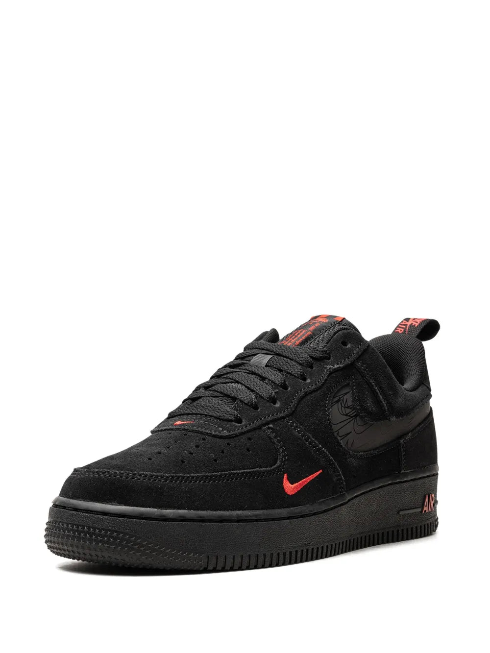 Nike Air Force 1 Low Multi Swoosh Black/Crimson Sneakers Grazuv Mart