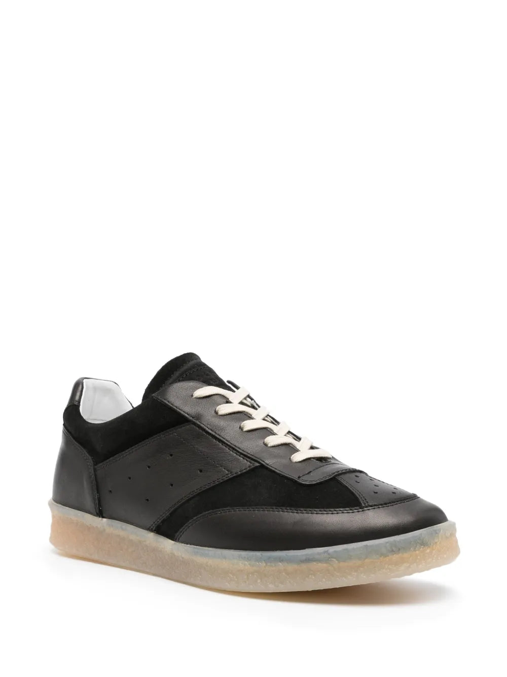 Mm6 Maison Margiela Lace-Up Leather Sneakers Grazuv Mart
