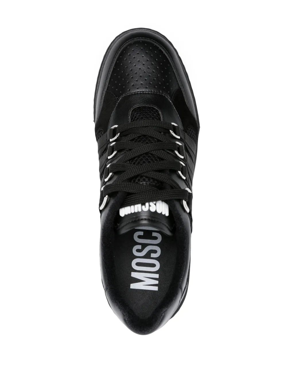 Moschino Lace-Detailed Panelled Sneakers Grazuv Mart