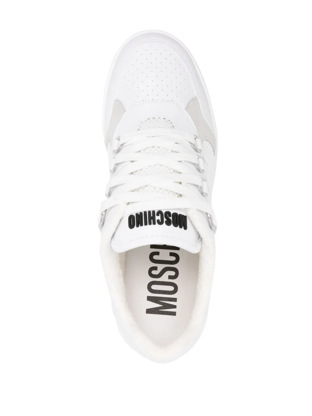 Moschino Lace-Detailed Panelled Trainers Grazuv Mart