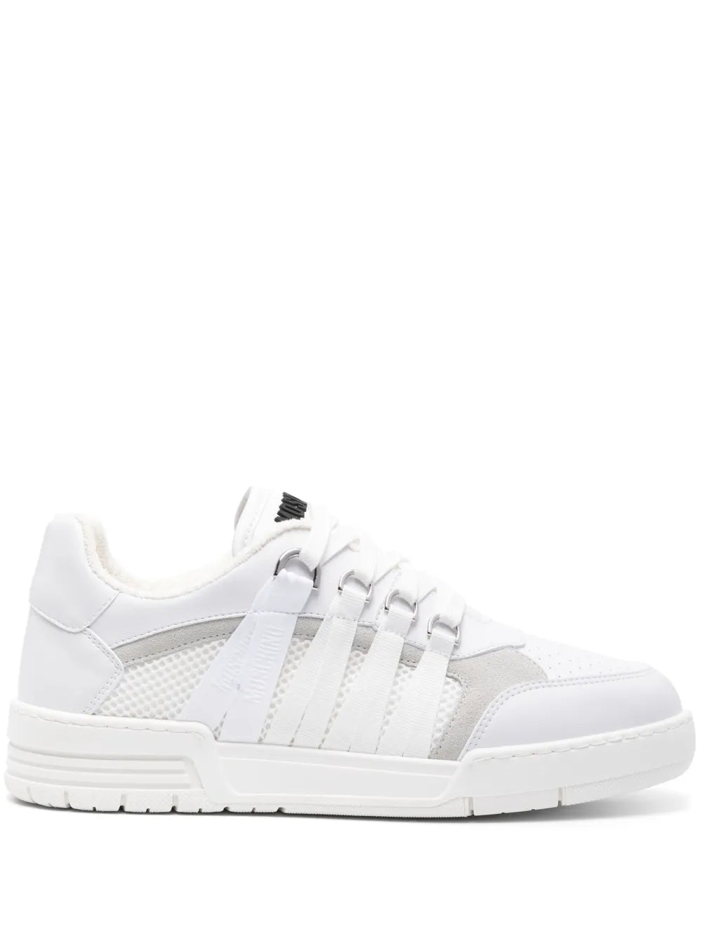 Moschino Lace-Detailed Panelled Trainers Grazuv Mart