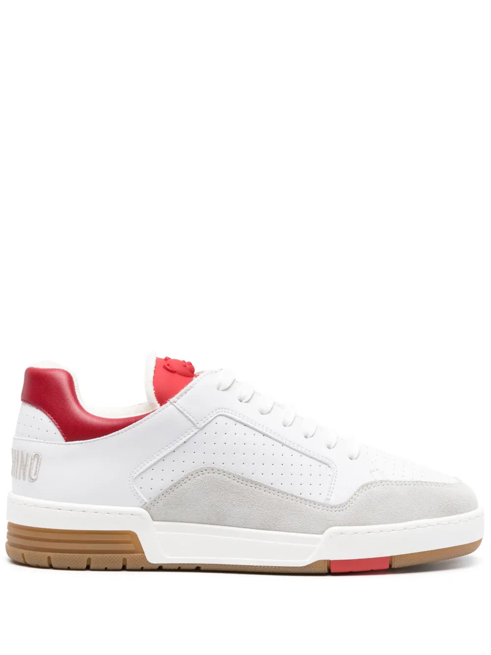 Moschino Embroidered-Logo Panelled Trainers Grazuv Mart