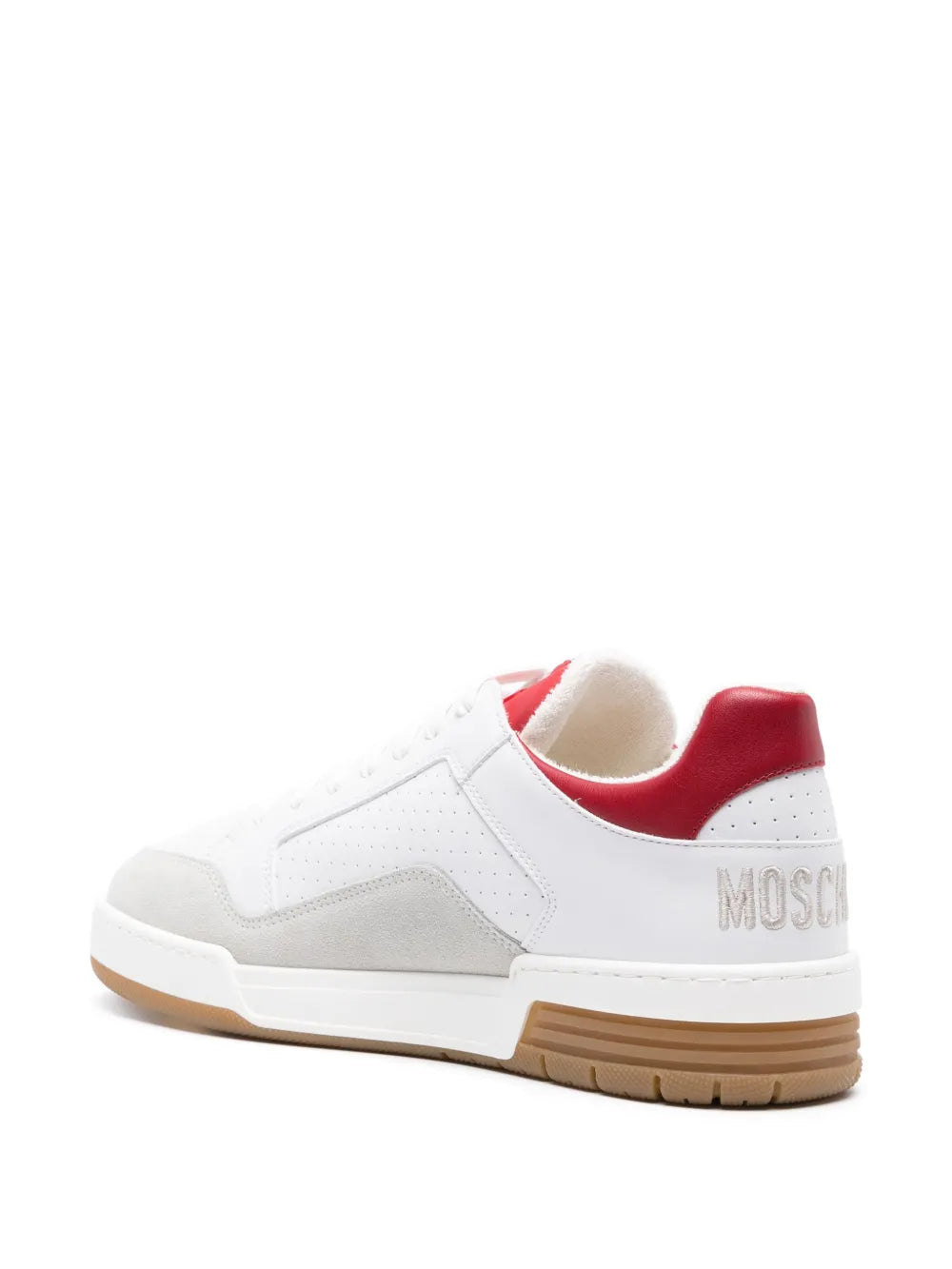 Moschino Embroidered-Logo Panelled Trainers Grazuv Mart