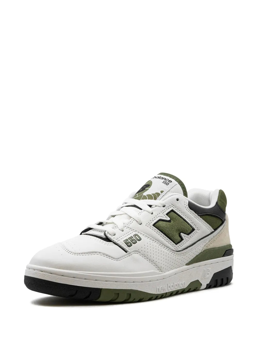 New Balance 550 White/Dark Olive Sneakers Grazuv Mart