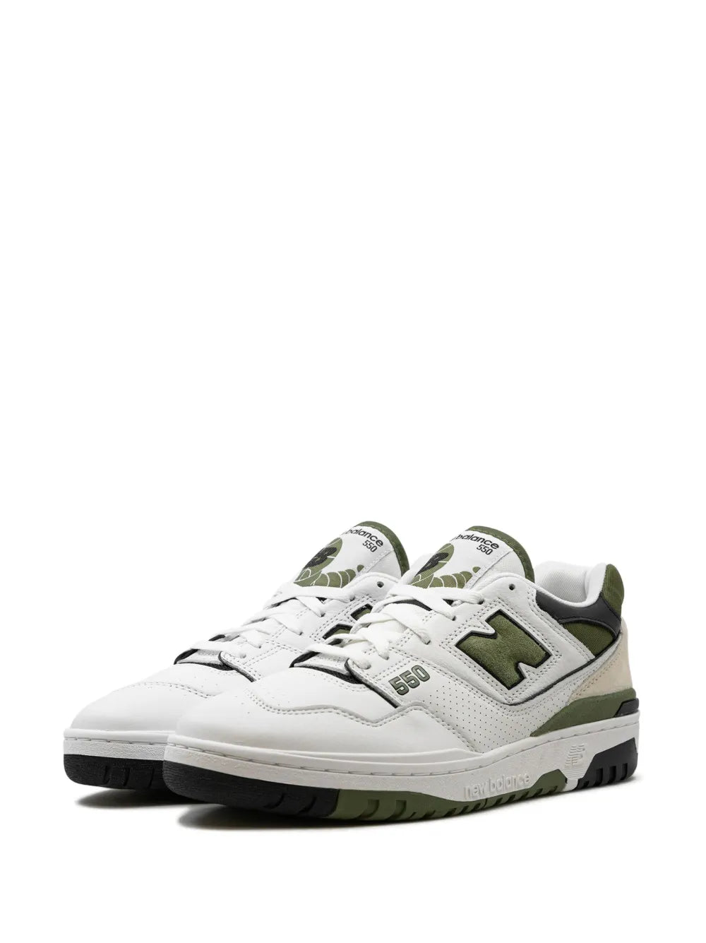 New Balance 550 White/Dark Olive Sneakers Grazuv Mart