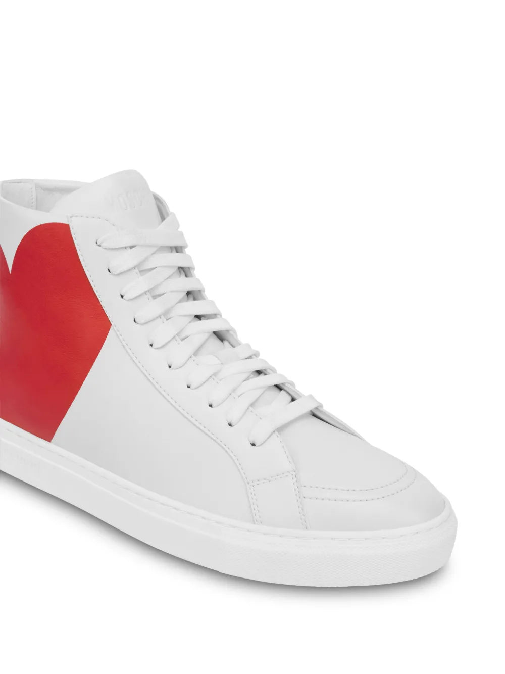 Moschino Heart-Print Hi-Top Sneakers Grazuv Mart