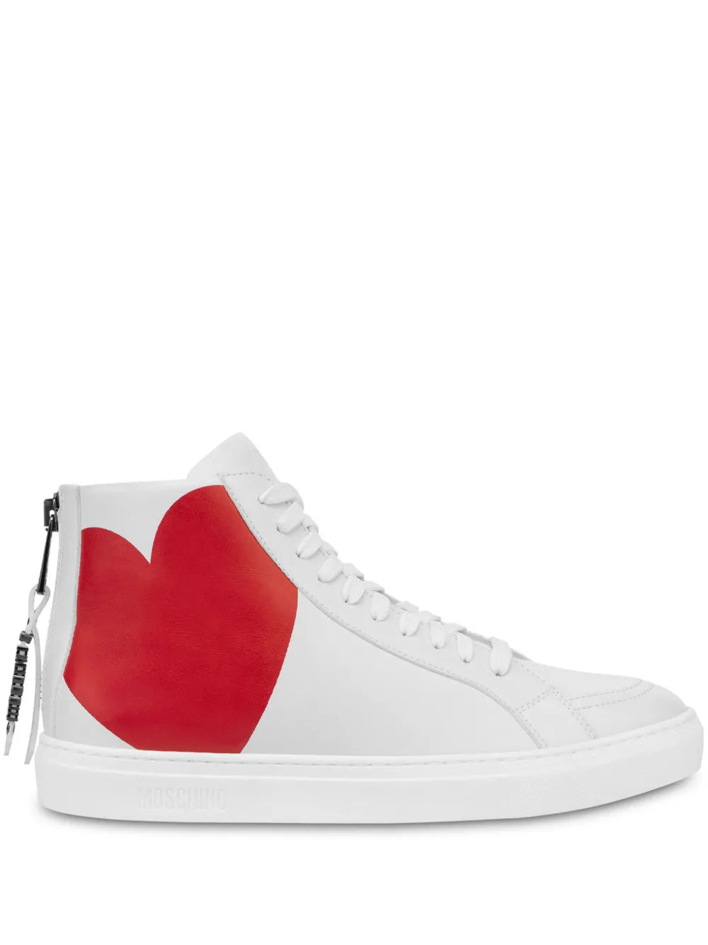 Moschino Heart-Print Hi-Top Sneakers Grazuv Mart