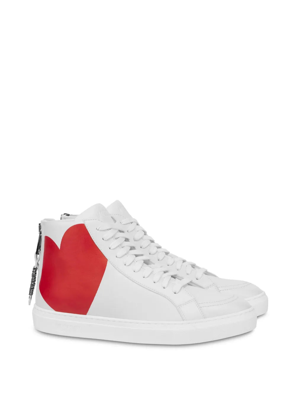 Moschino Heart-Print Hi-Top Sneakers Grazuv Mart