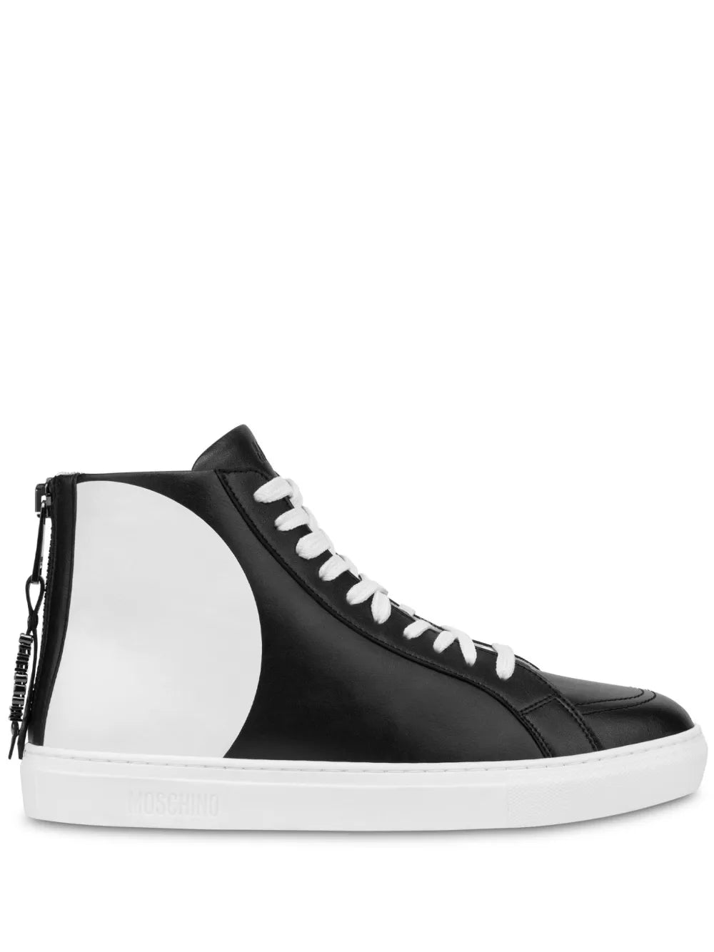 Moschino Faux-Leather Hi-Top Sneakers Grazuv Mart