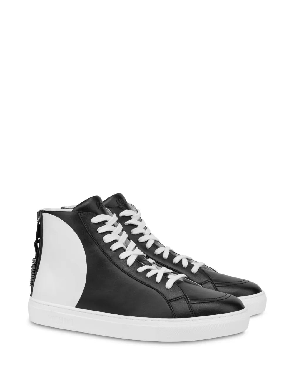 Moschino Faux-Leather Hi-Top Sneakers Grazuv Mart