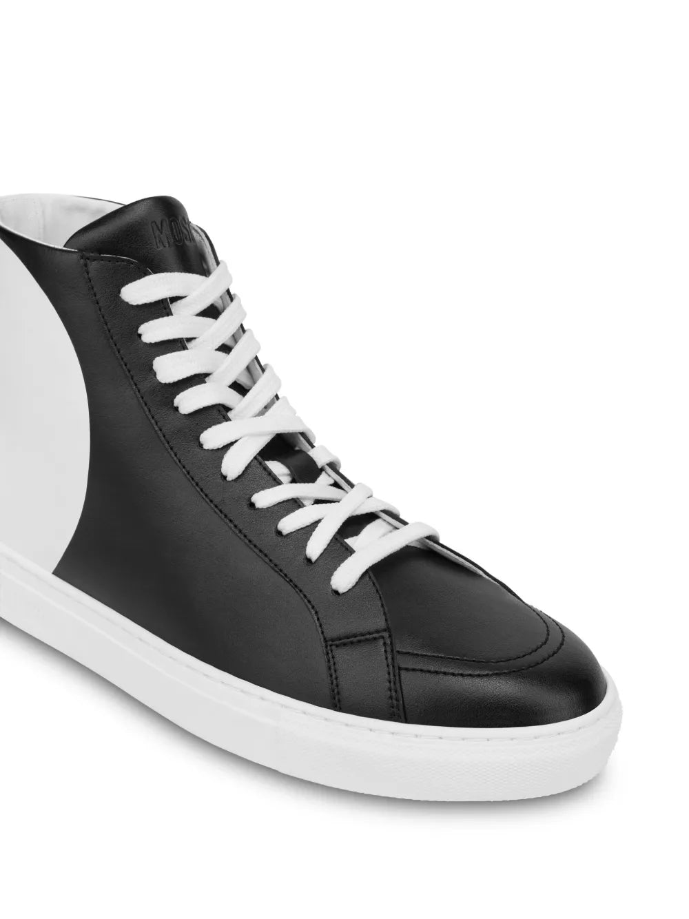 Moschino Faux-Leather Hi-Top Sneakers Grazuv Mart