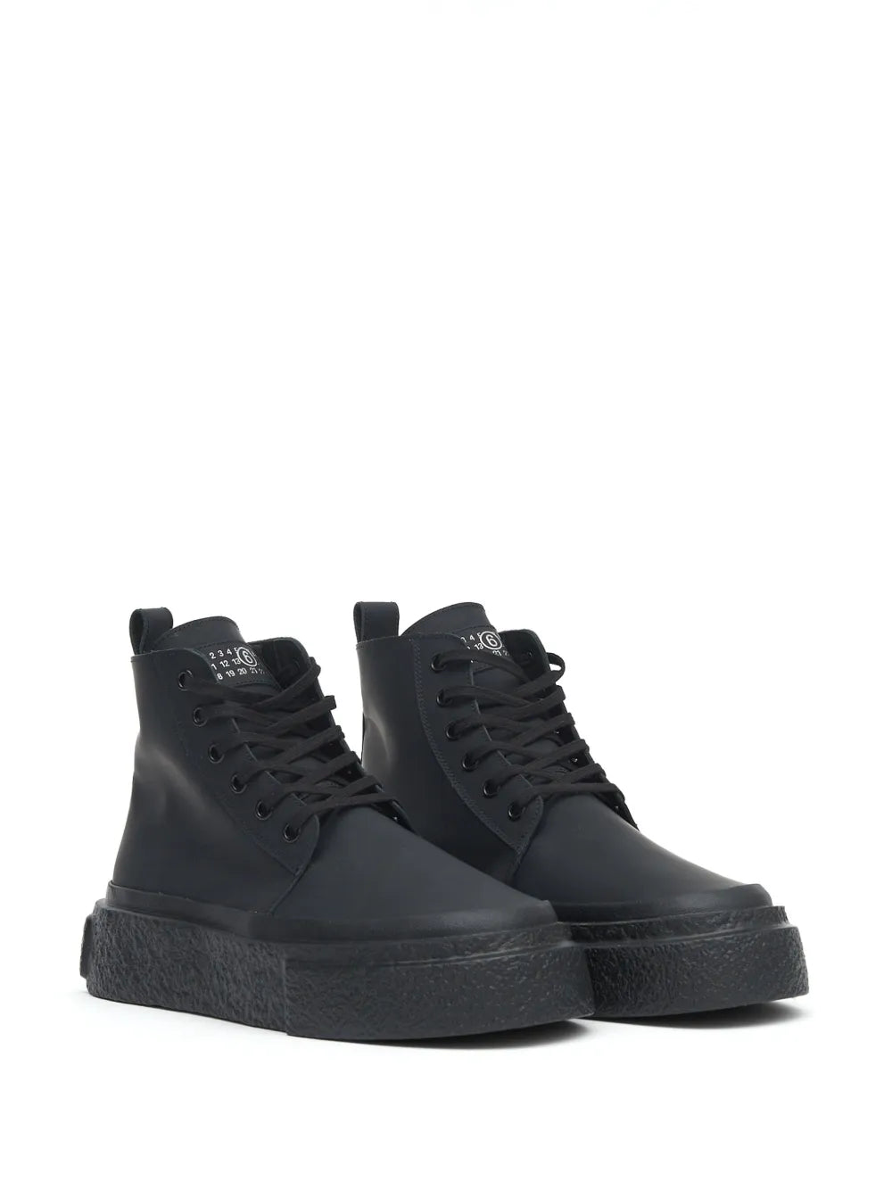 Mm6 Maison Margiela High-Top Leather Sneakers Grazuv Mart
