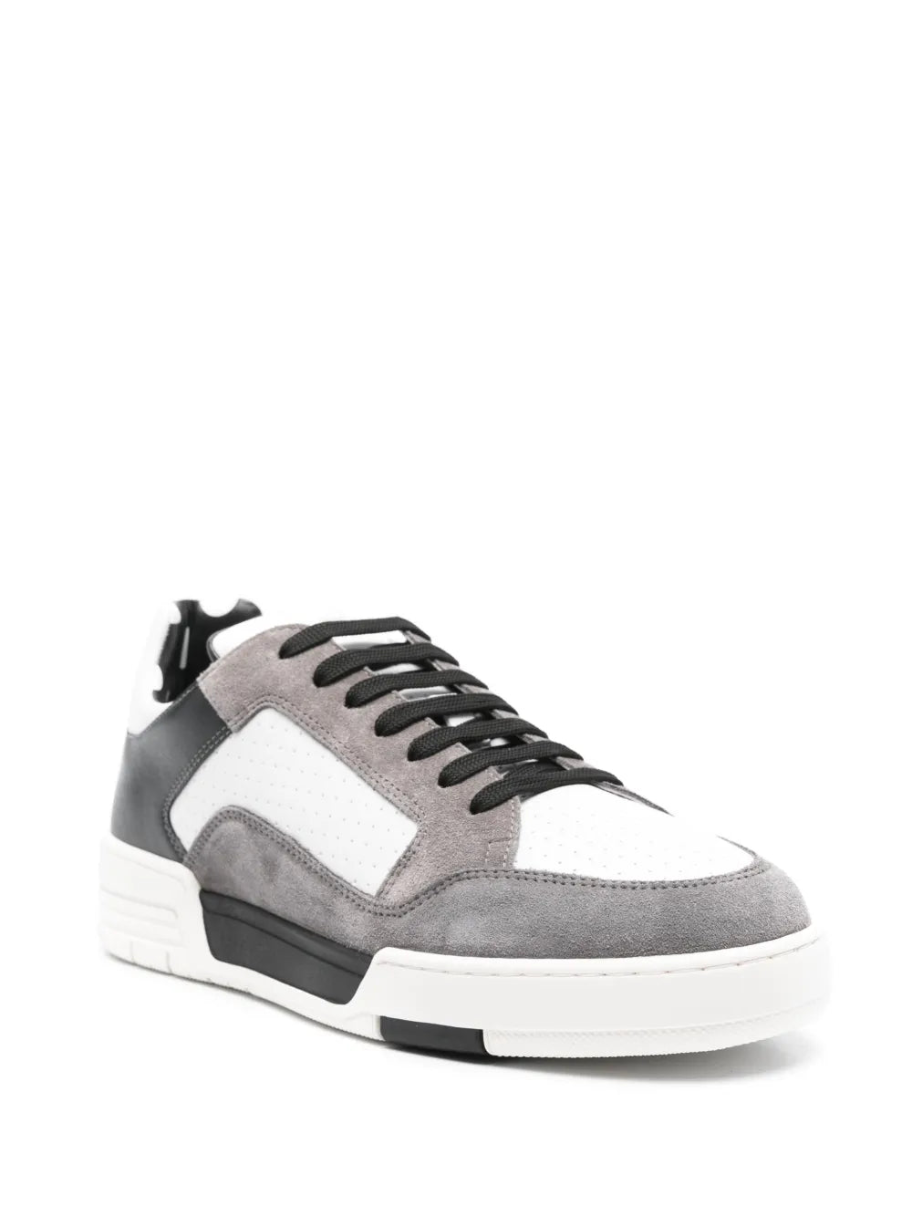 Moschino Panelled Leather Sneakers Grazuv Mart