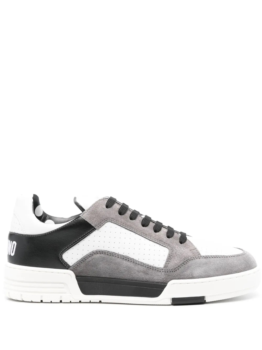 Moschino Panelled Leather Sneakers Grazuv Mart
