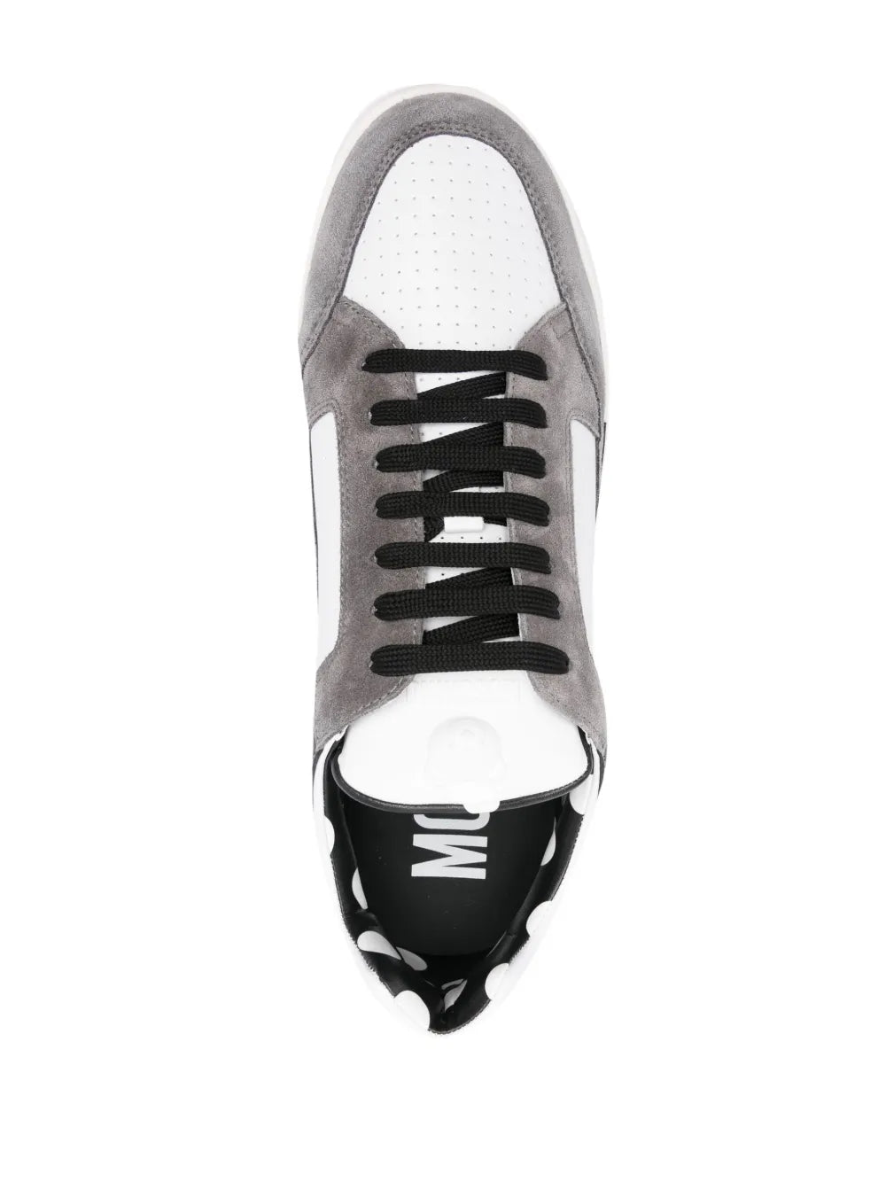 Moschino Panelled Leather Sneakers Grazuv Mart
