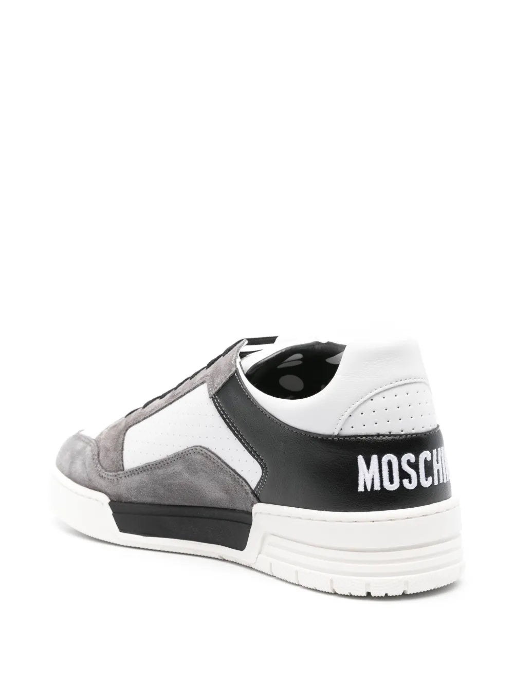 Moschino Panelled Leather Sneakers Grazuv Mart