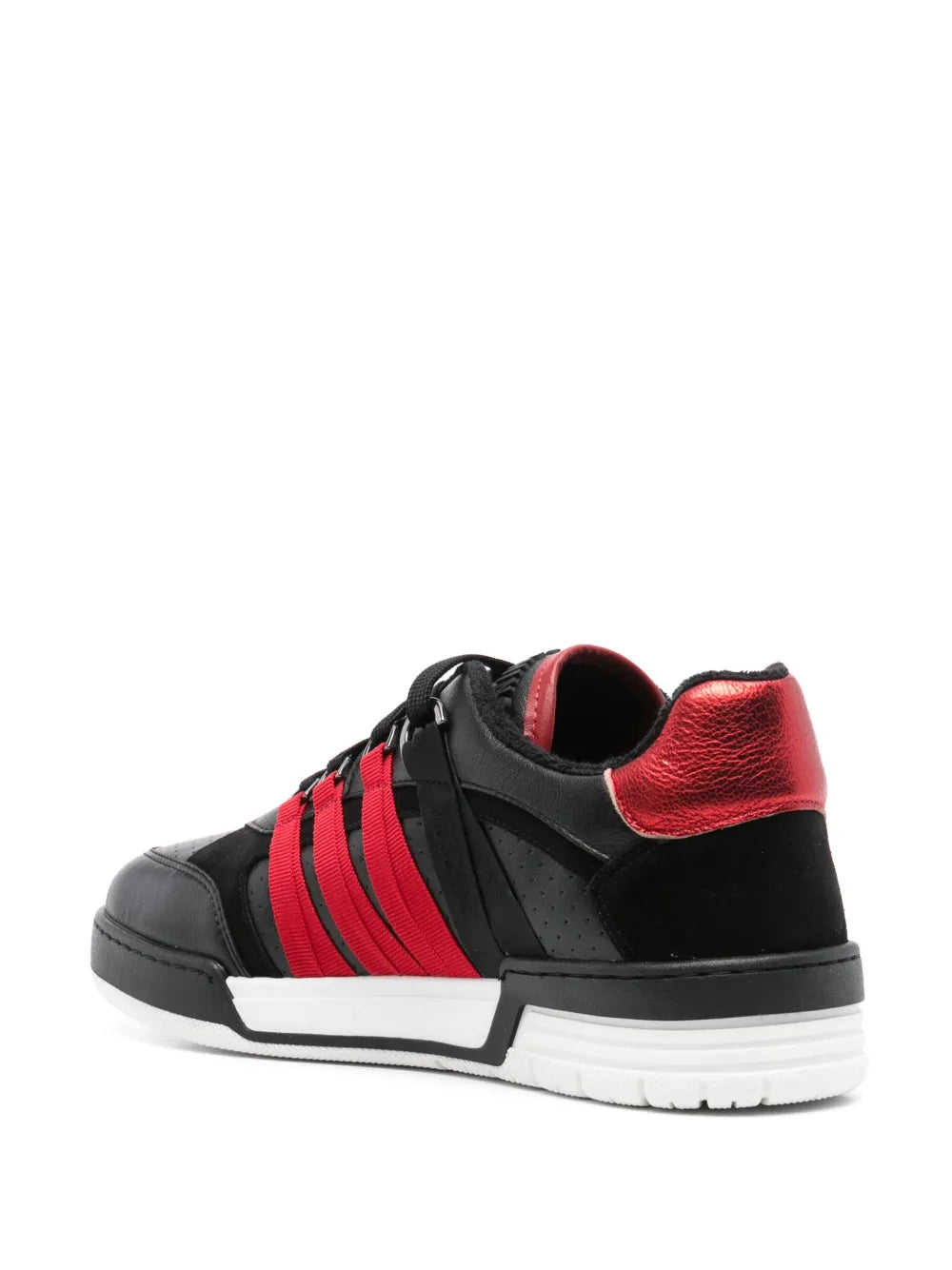 Moschino Panelled Leather Sneakers Grazuv Mart