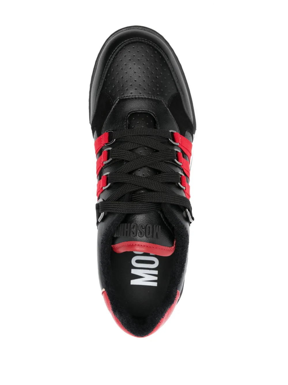 Moschino Panelled Leather Sneakers Grazuv Mart