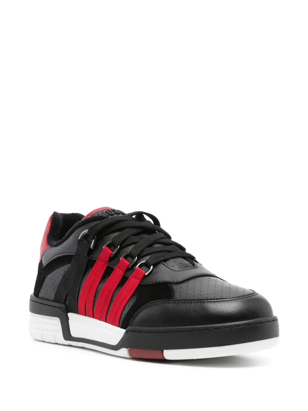 Moschino Panelled Leather Sneakers Grazuv Mart