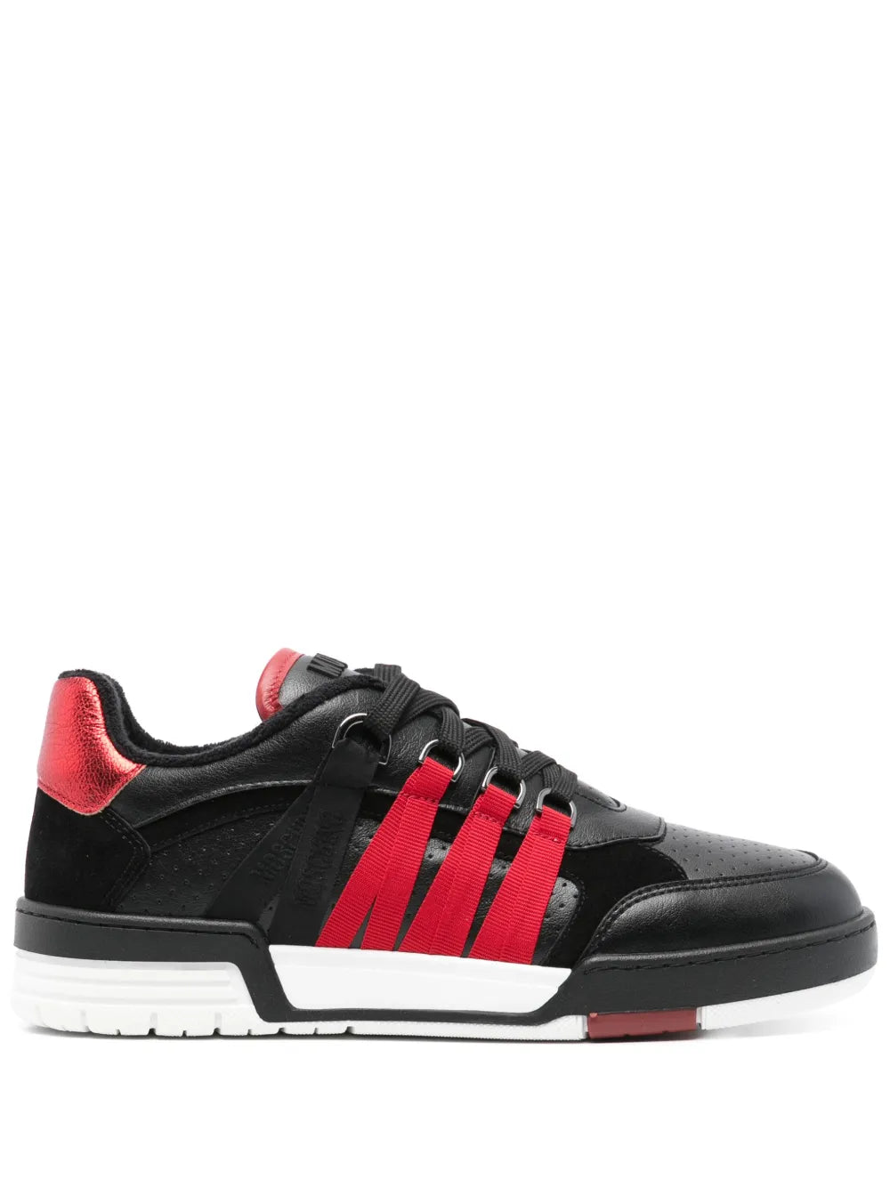 Moschino Panelled Leather Sneakers Grazuv Mart