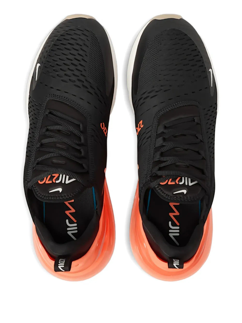 Nike Air Max 270 Black/Total Orange-Bright Crimson Sneakers.