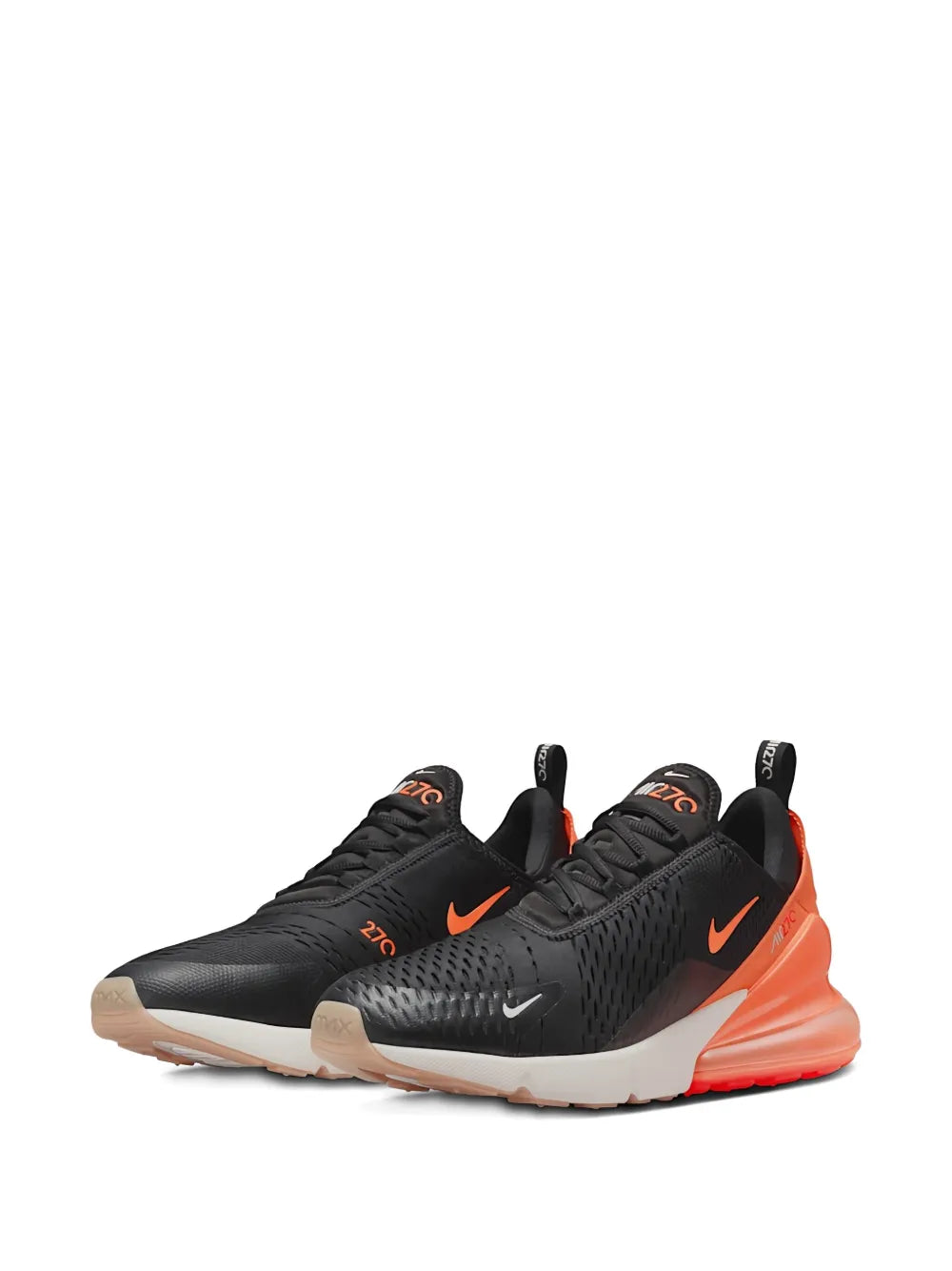 Nike Air Max 270 Black/Total Orange-Bright Crimson Sneakers.