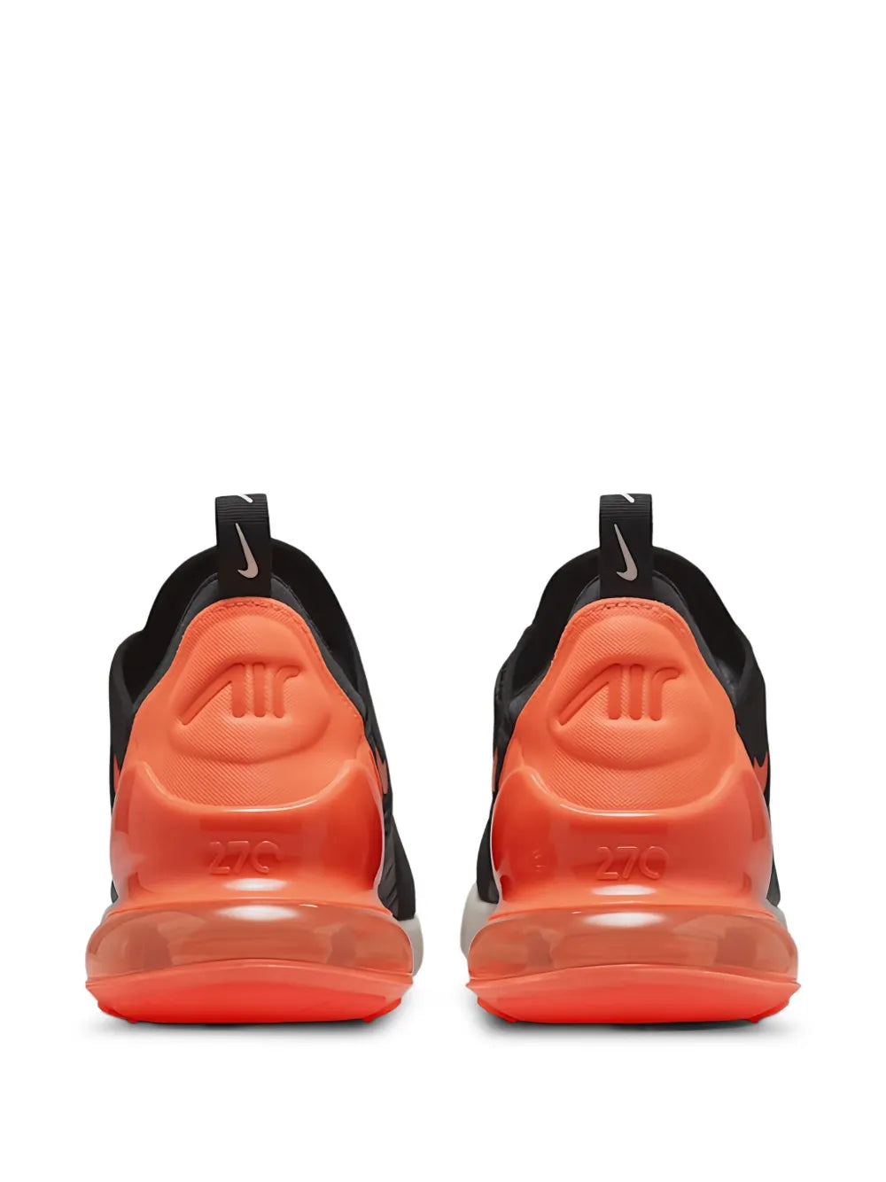 Nike Air Max 270 Black/Total Orange-Bright Crimson Sneakers.
