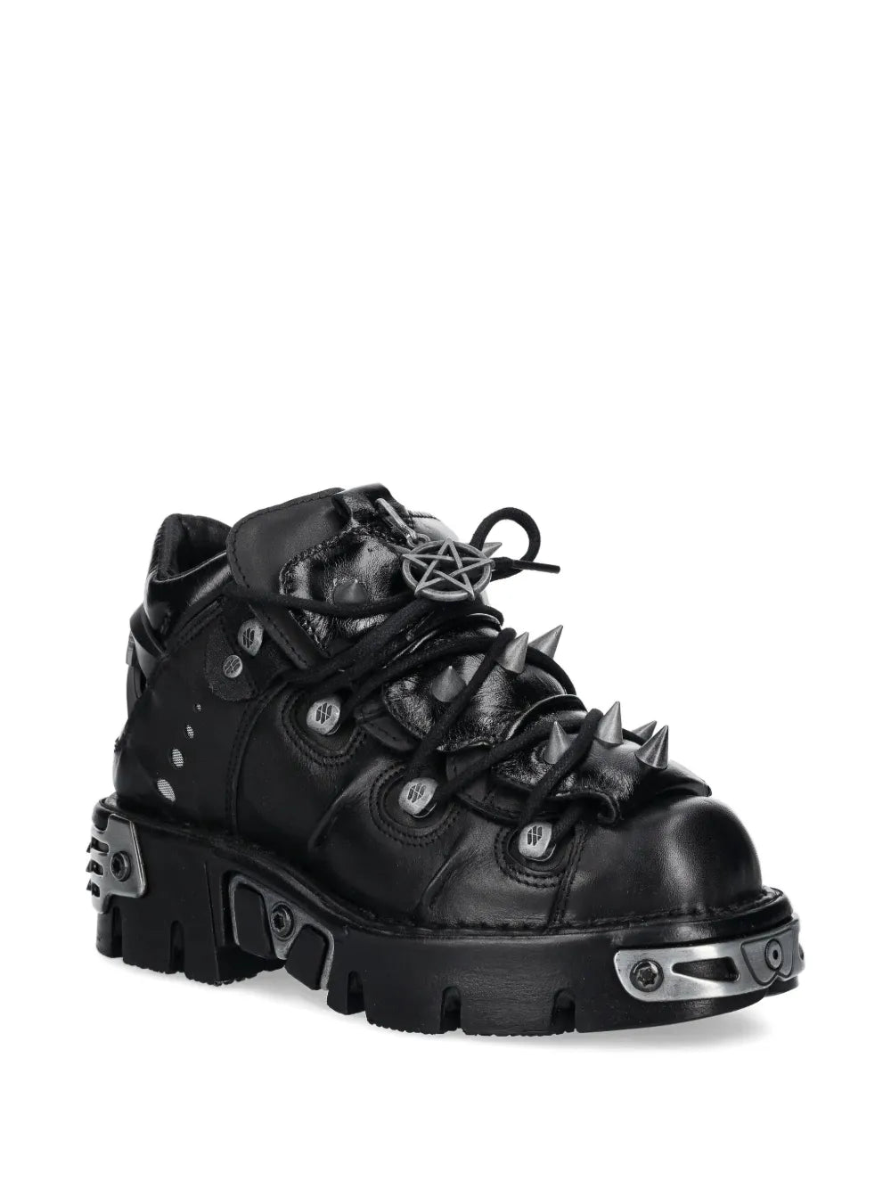 New Rock Lace-Up Stud-Details Sneakers Grazuv Mart