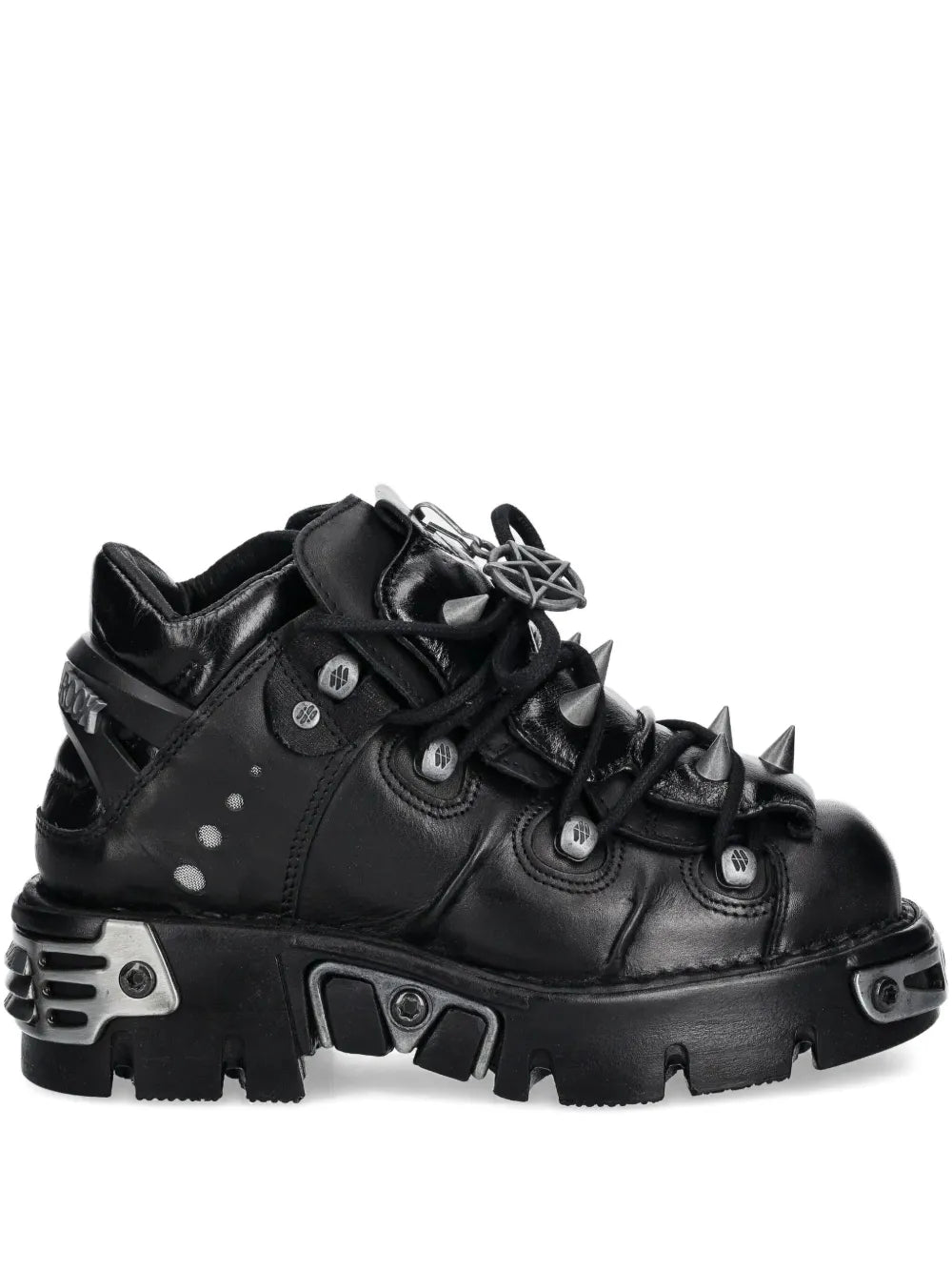 New Rock Lace-Up Stud-Details Sneakers Grazuv Mart