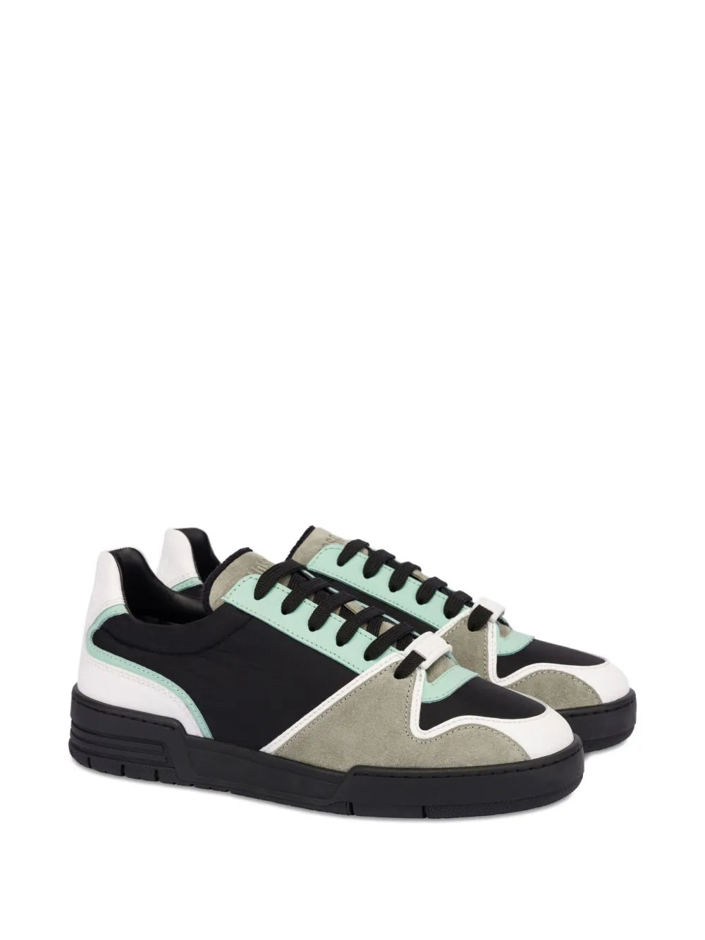 Moschino Panelled Lace-Up Sneakers Grazuv Mart
