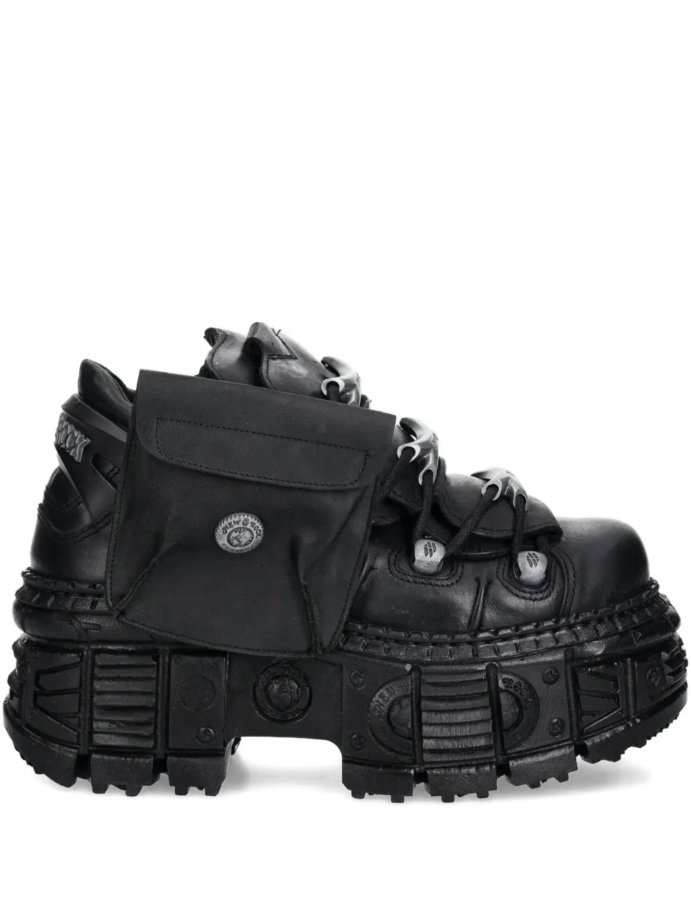 New Rock Pocket-Detail Platform Sneakers Grazuv Mart