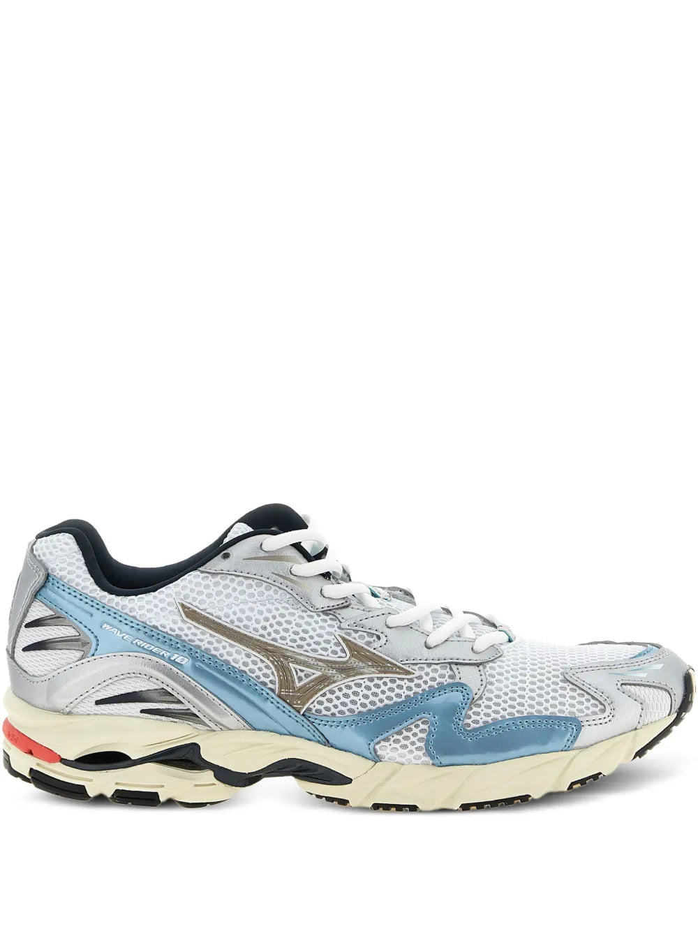 Mizuno Wave Ridder 10 Mesh-Panelled Leather Trainers Grazuv Mart