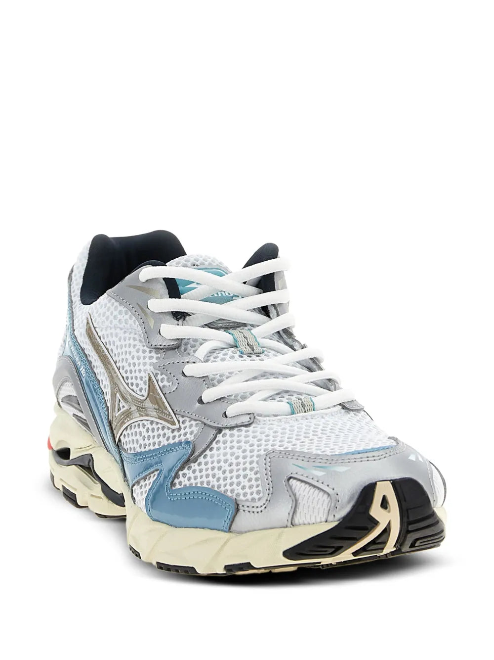 Mizuno Wave Ridder 10 Mesh-Panelled Leather Trainers Grazuv Mart