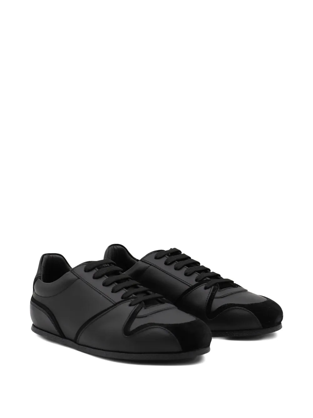 Moschino Leather Suede Panel Sneakers Grazuv Mart