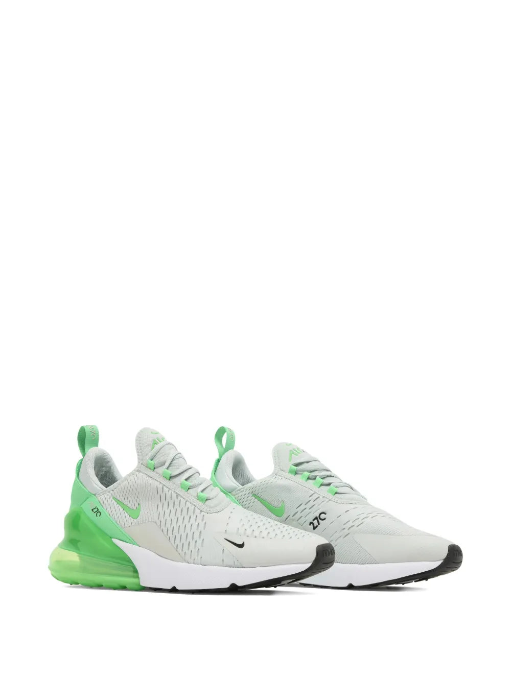 Nike Air Max 270 Light Silver/Green Shock Sneakers.