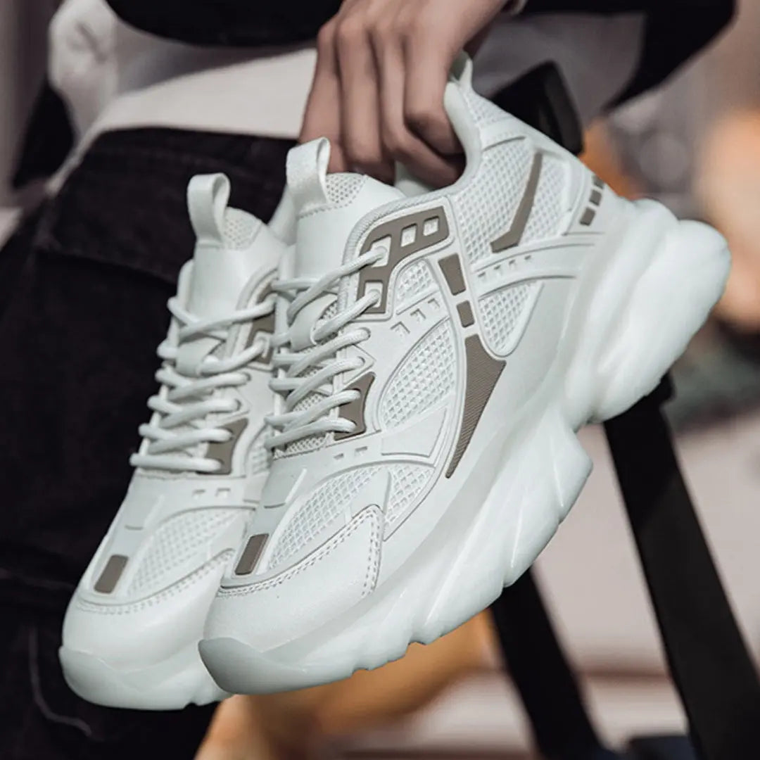 Autumn Winter Mesh Breathable Invisible Height-Boosting Casual Sneakers.