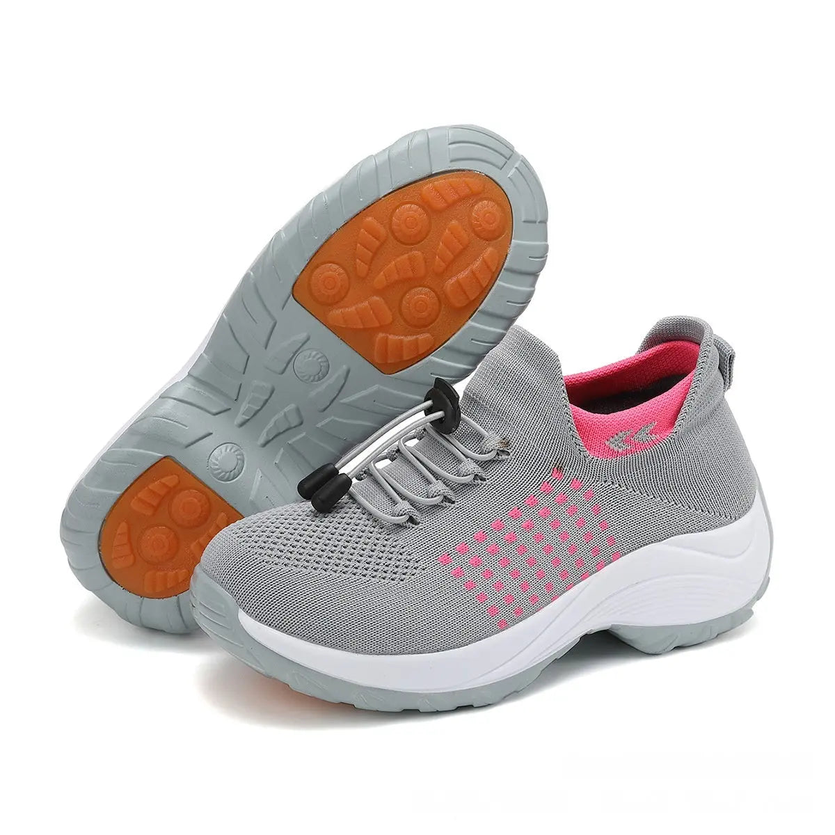 Casual Women's Flyknit Shoes With A Round Toe.