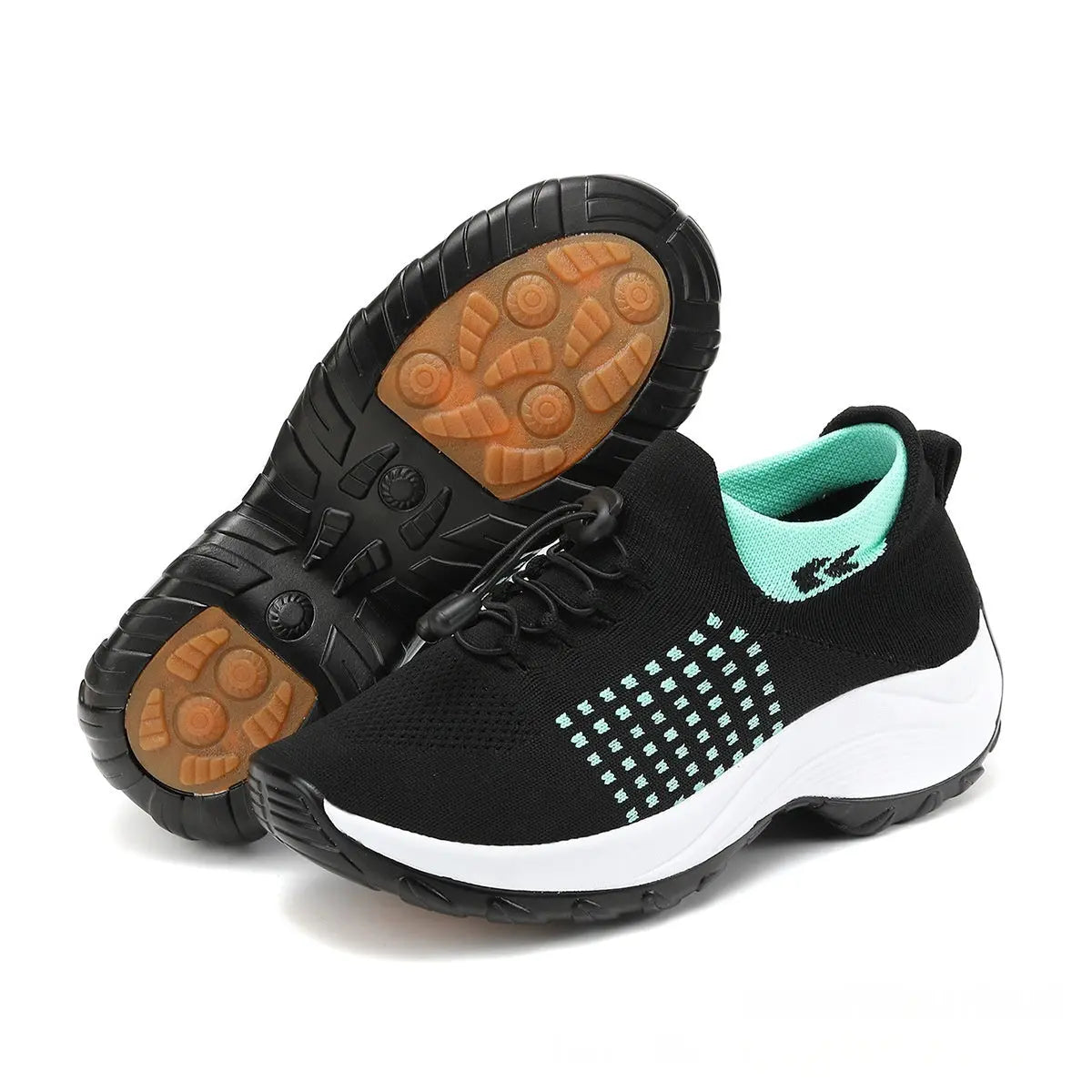 Casual Women's Flyknit Shoes With A Round Toe.