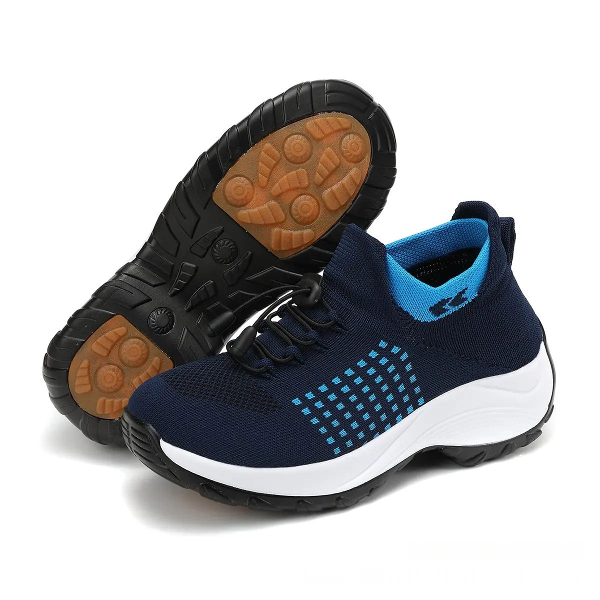 Casual Women's Flyknit Shoes With A Round Toe.