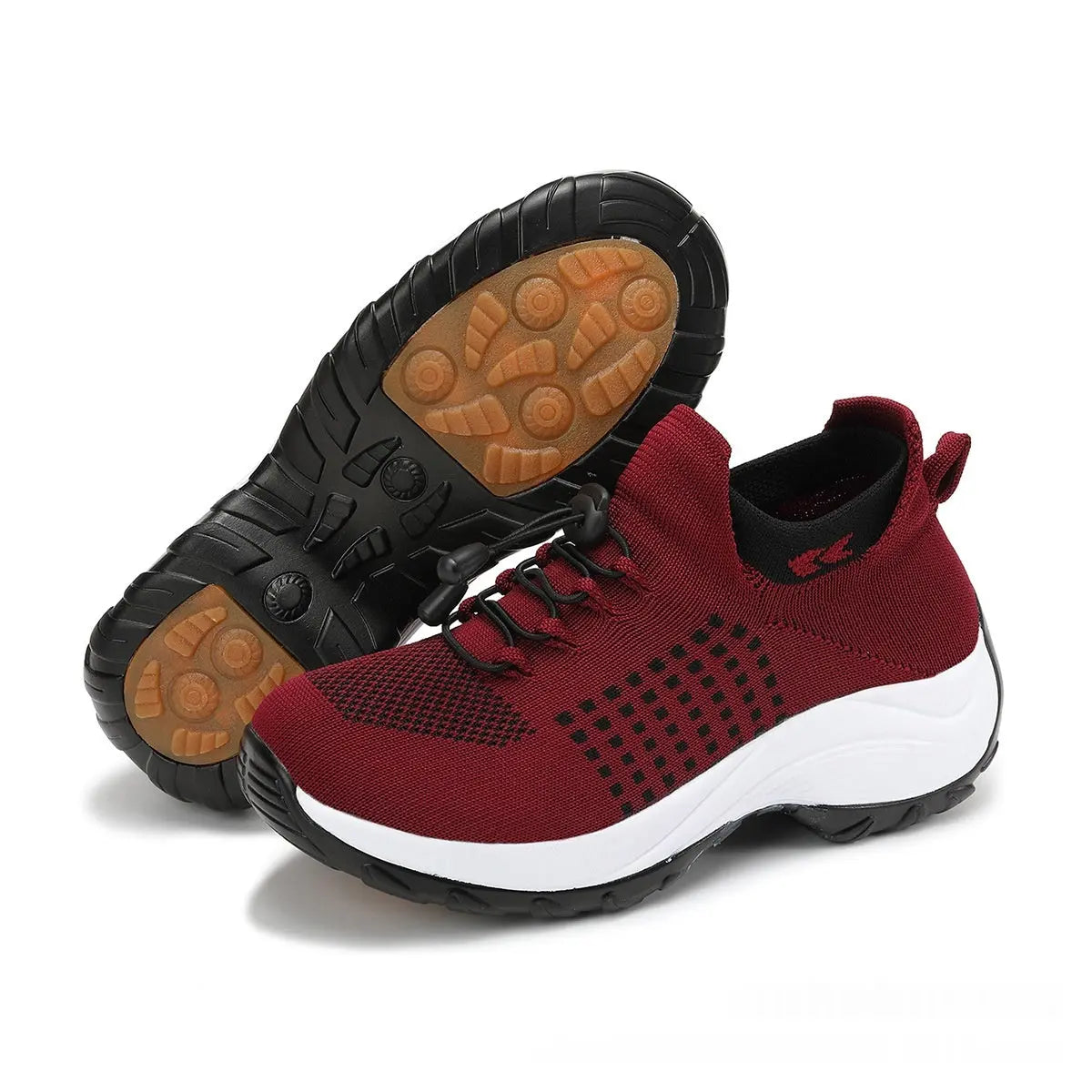 Casual Women's Flyknit Shoes With A Round Toe.